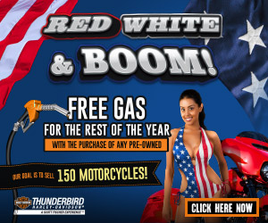 Riders!  Are you ready to bring the BOOM? Thunderbird Harley-Davidson, and together with Wicked West Harley-Davidson, we’re bringing New Mexico the largest selection of pre-owned bikes for you to choose from during our Red White and BOOM event! 